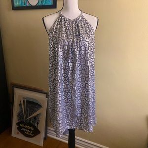 Michael Kors metallic halter dress